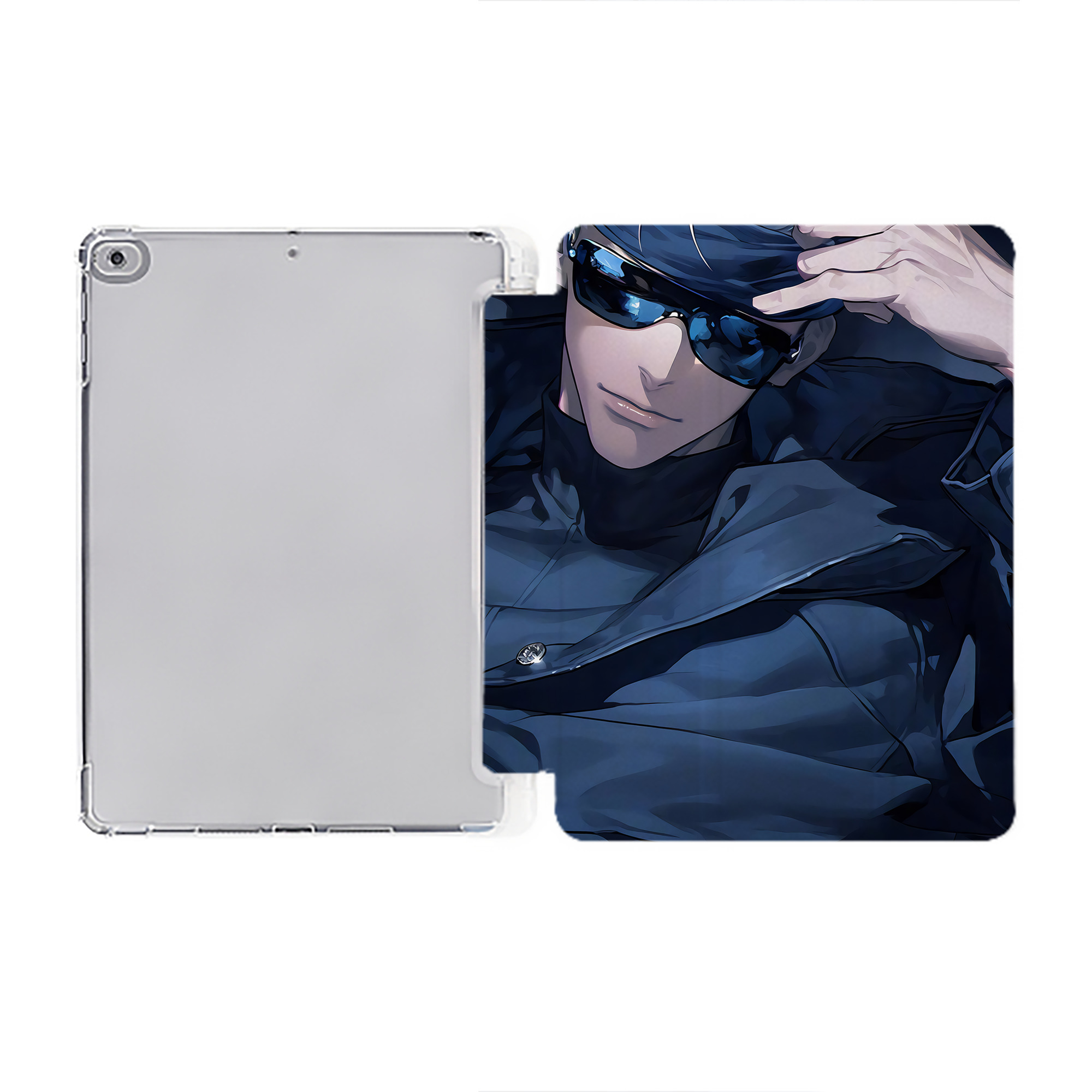 （画像用） 呪術廻戦 Jujutsu Kaisen IPad ケース ペン収納付き 三つ折りスタンド PUレザー×シリコン 対応機種9.5/10.5/10.9インチ
